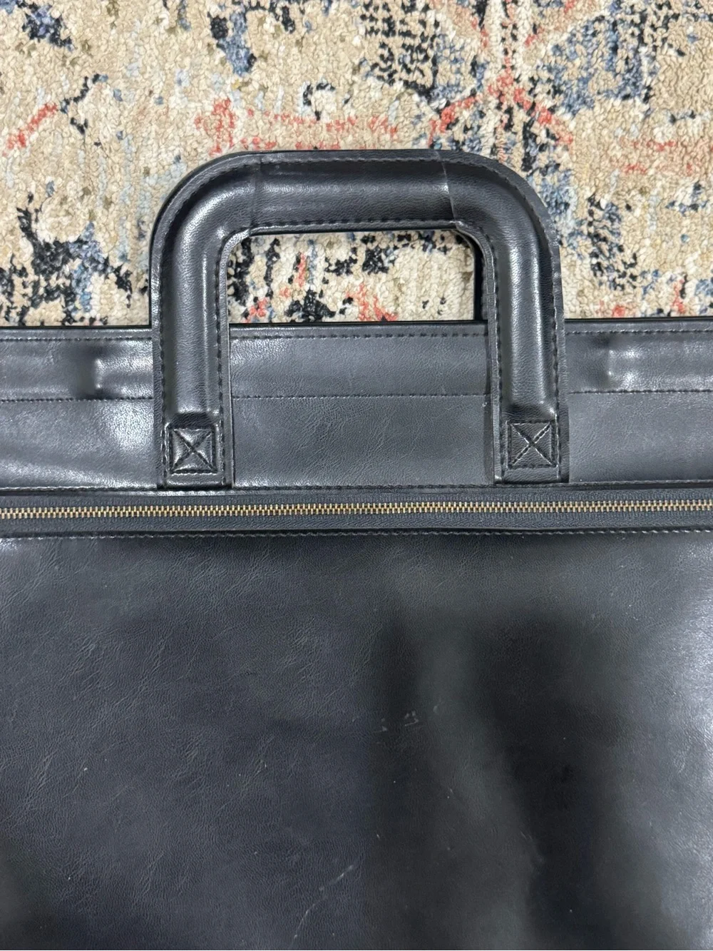 Vintage Hazel Black Document Briefcase Portfolio Bag Attache Case Leather 17